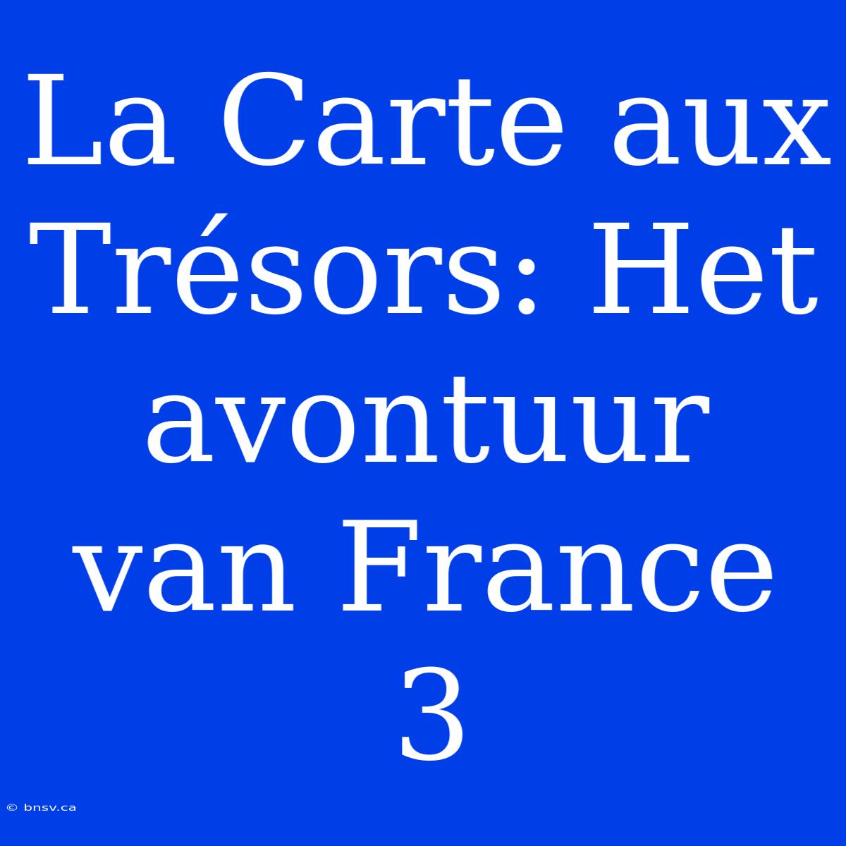 La Carte Aux Trésors: Het Avontuur Van France 3