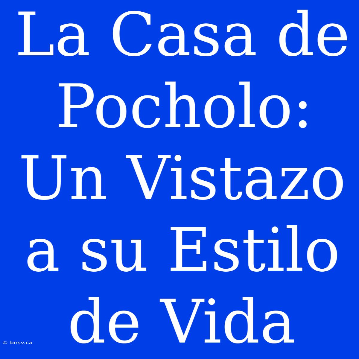 La Casa De Pocholo: Un Vistazo A Su Estilo De Vida