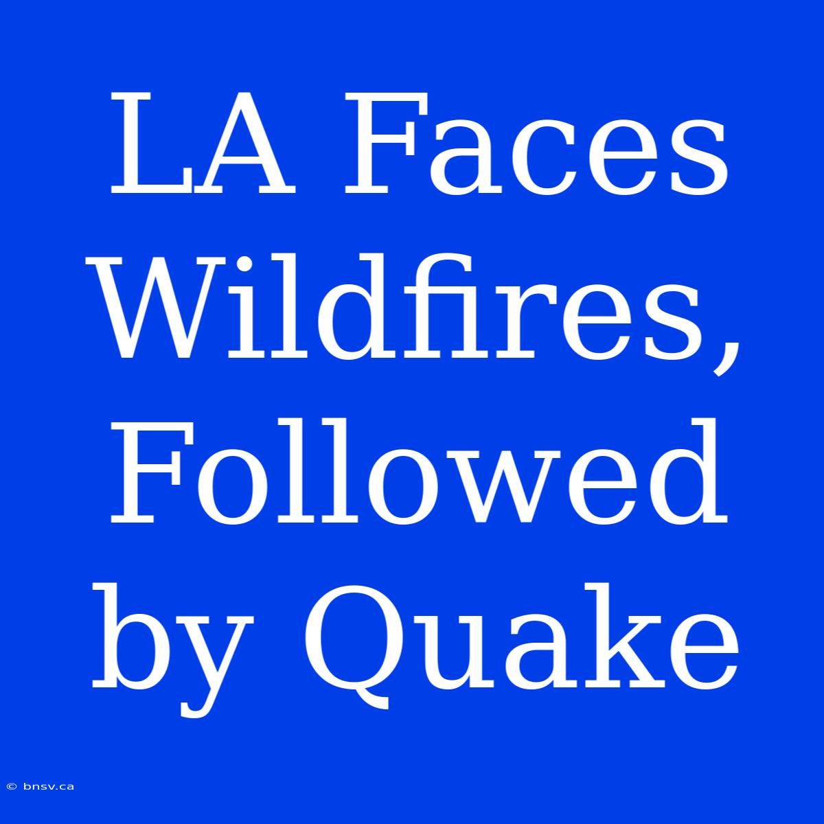 LA Faces Wildfires, Followed By Quake