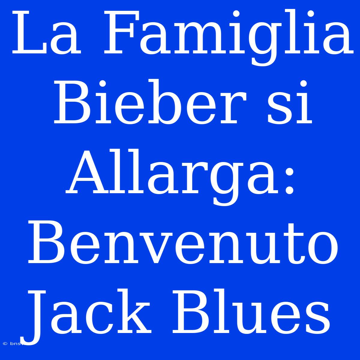 La Famiglia Bieber Si Allarga: Benvenuto Jack Blues