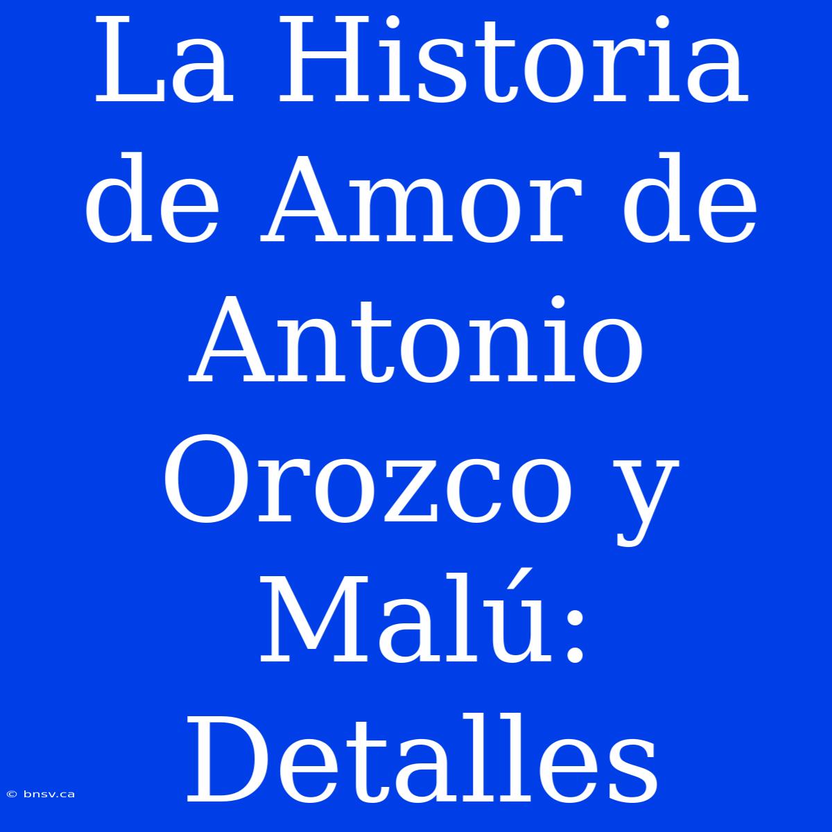 La Historia De Amor De Antonio Orozco Y Malú: Detalles