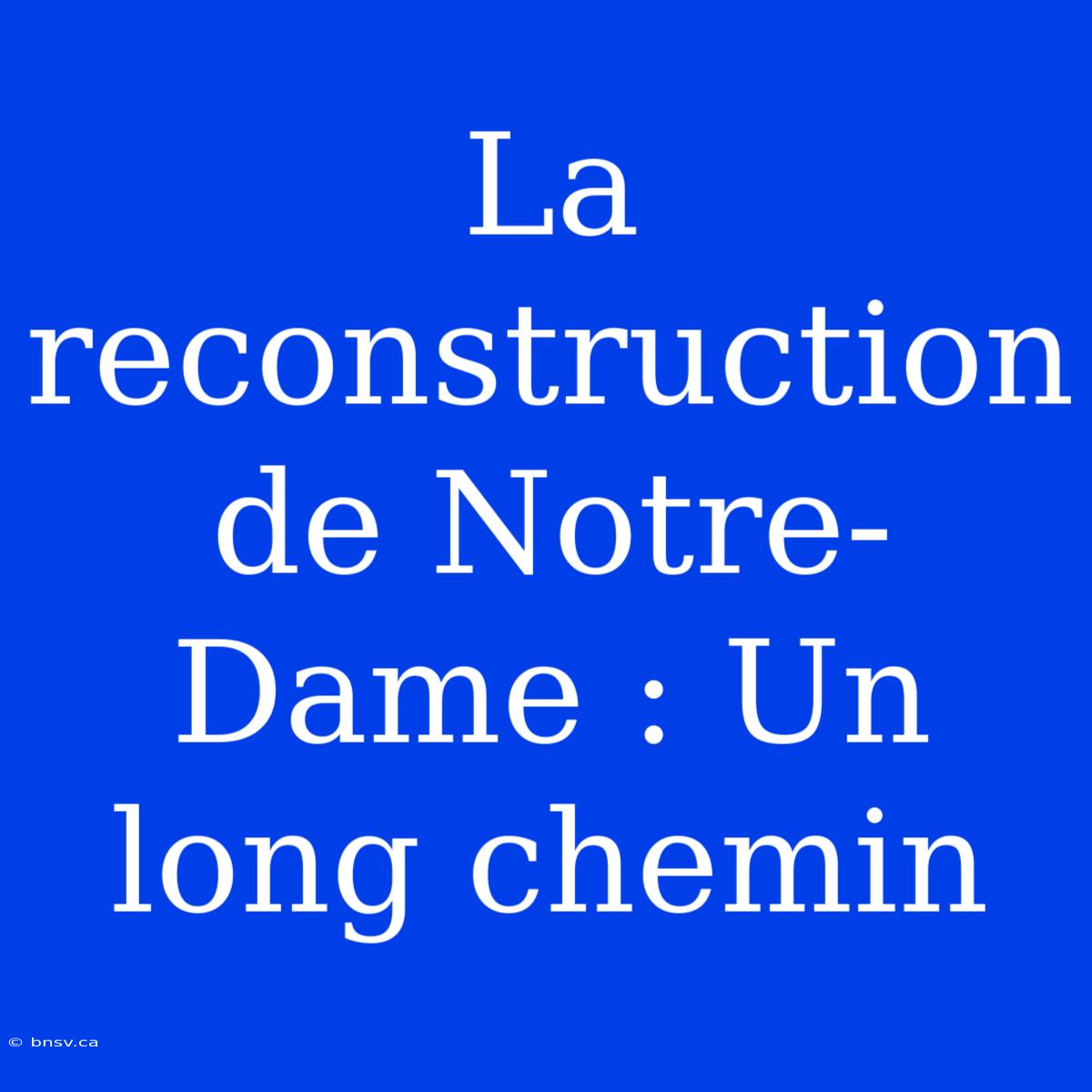 La Reconstruction De Notre-Dame : Un Long Chemin