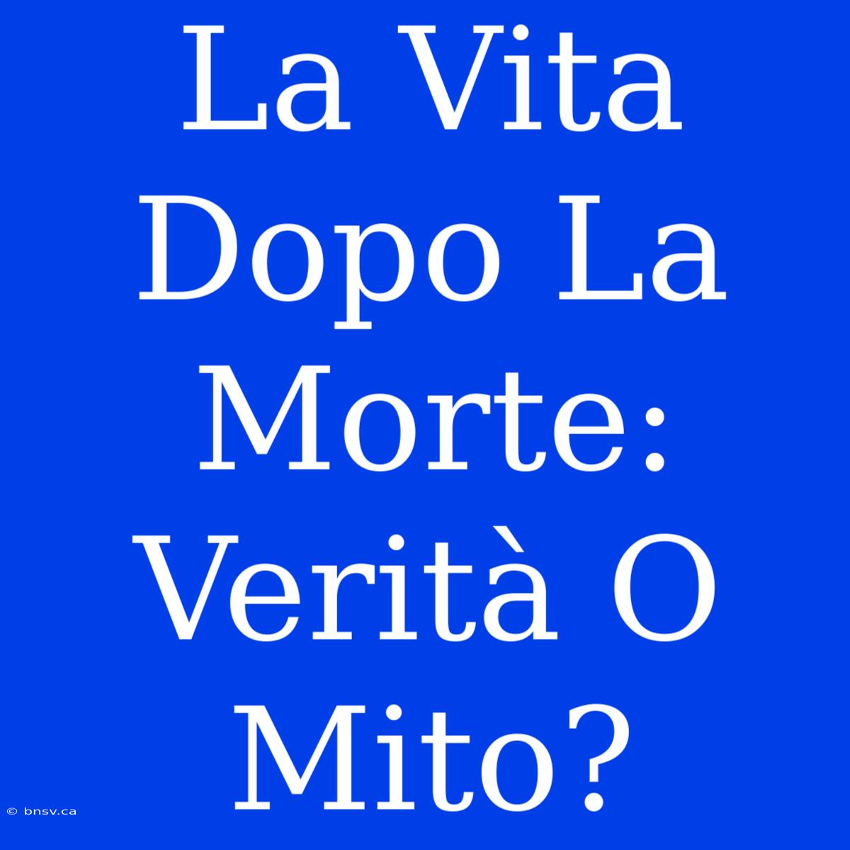 La Vita Dopo La Morte: Verità O Mito?