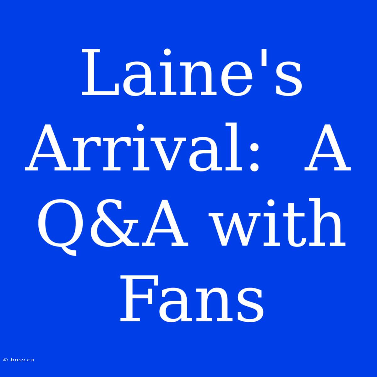 Laine's Arrival:  A Q&A With Fans