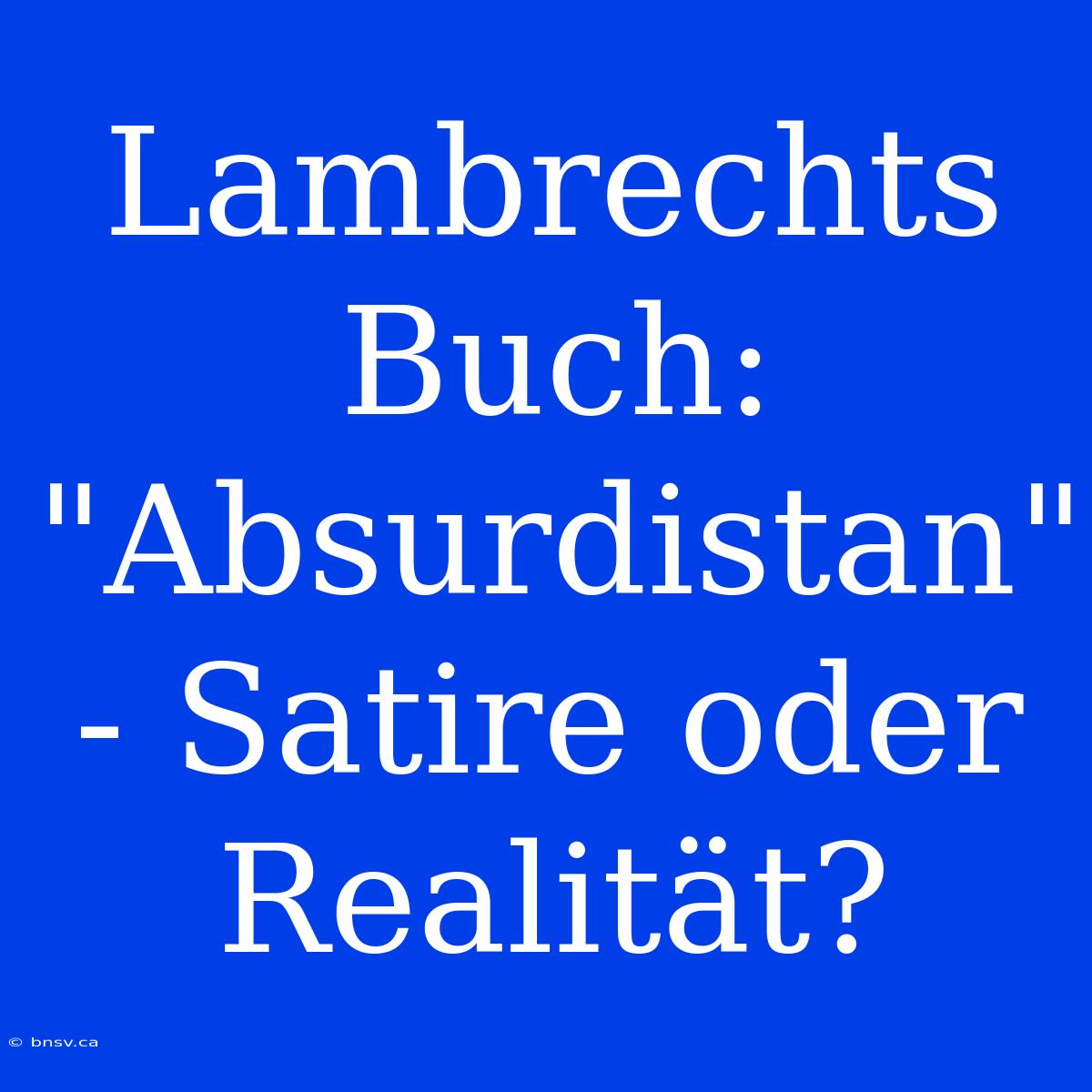 Lambrechts Buch: 