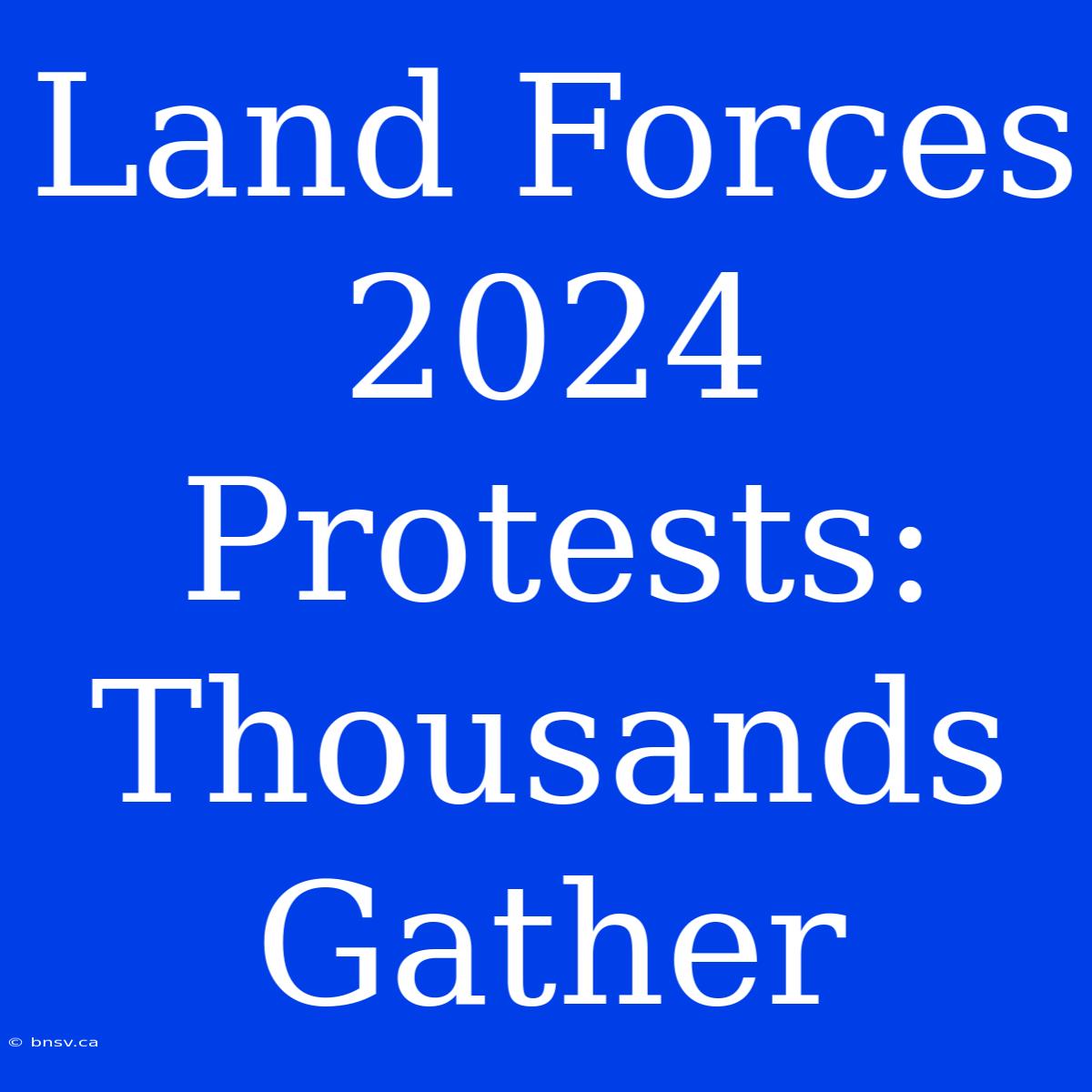 Land Forces 2024 Protests: Thousands Gather