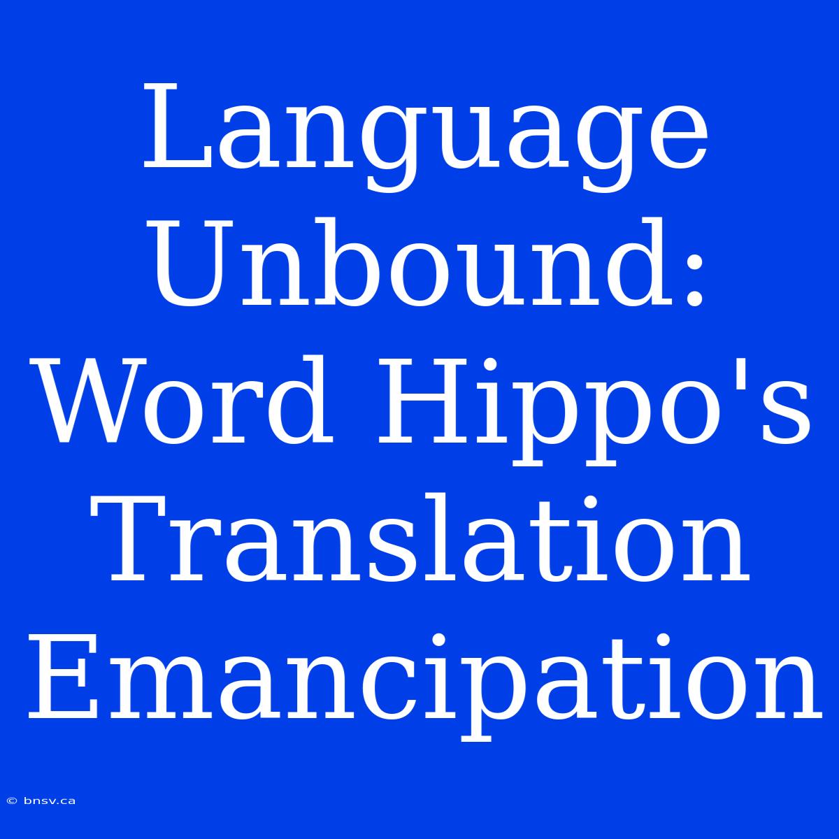 Language Unbound: Word Hippo's Translation Emancipation