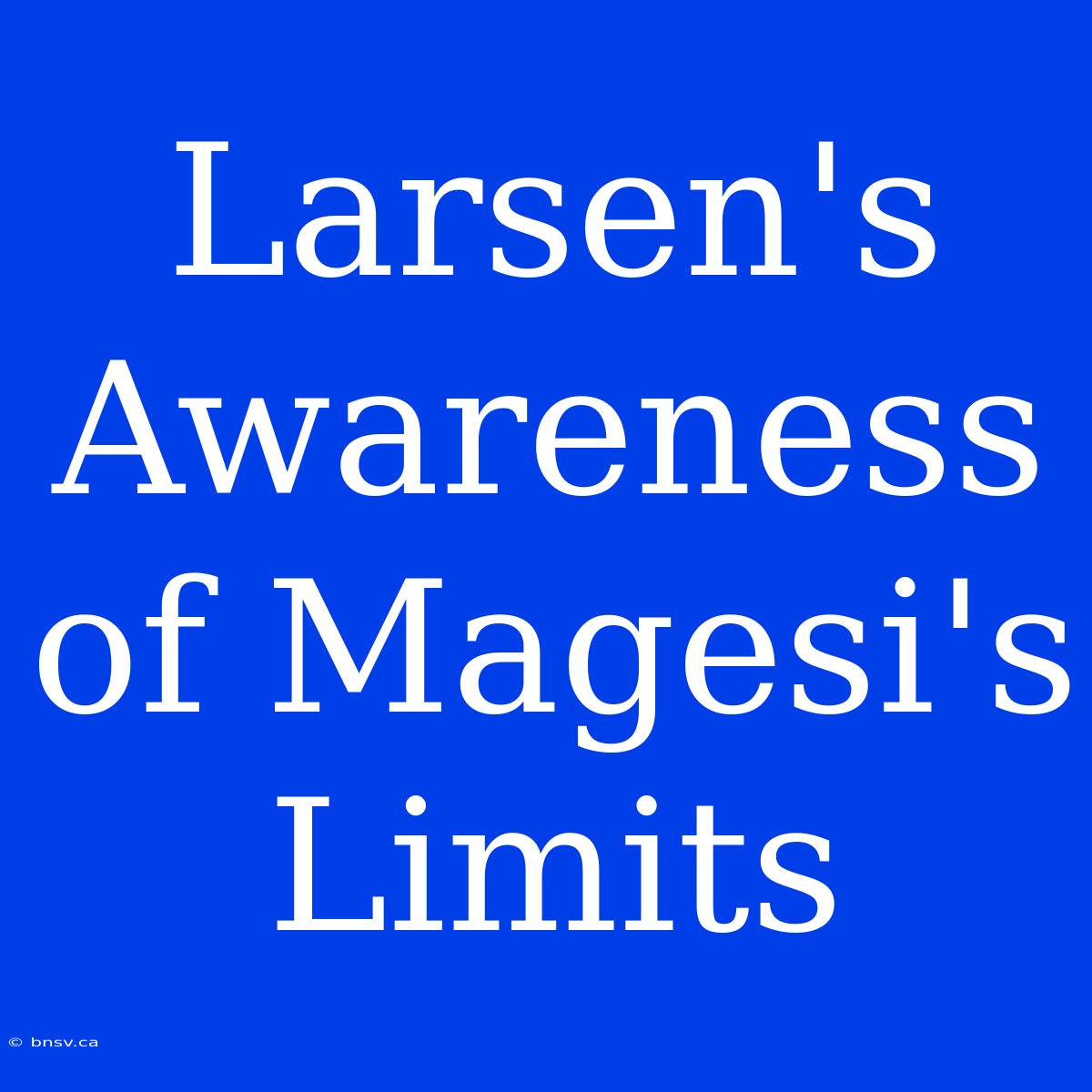 Larsen's Awareness Of Magesi's Limits