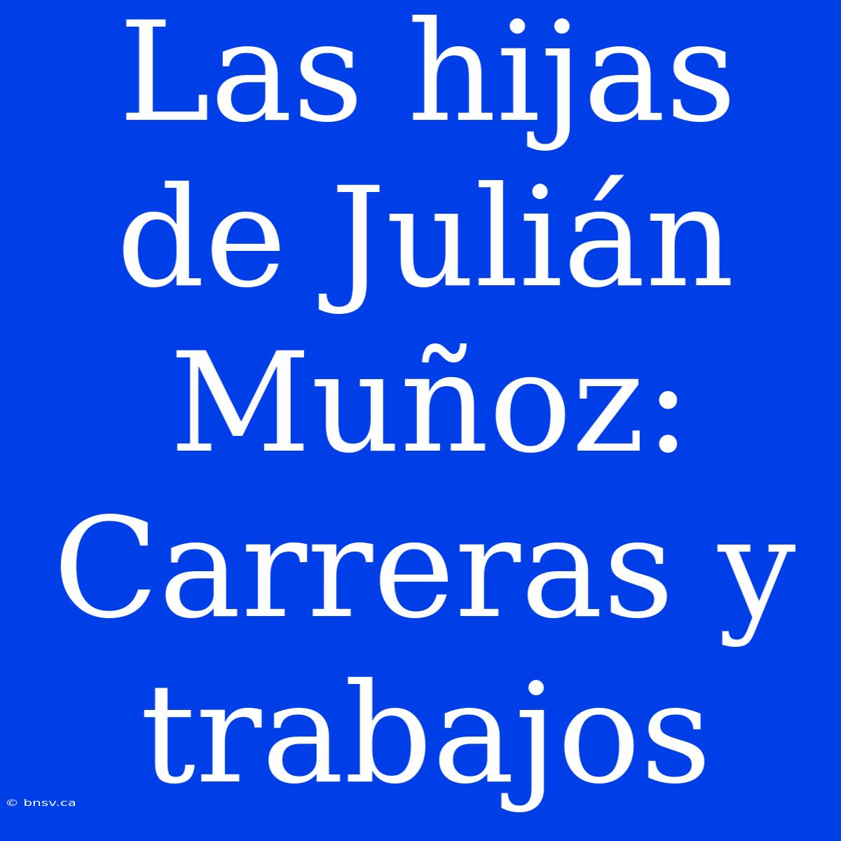 Las Hijas De Julián Muñoz: Carreras Y Trabajos