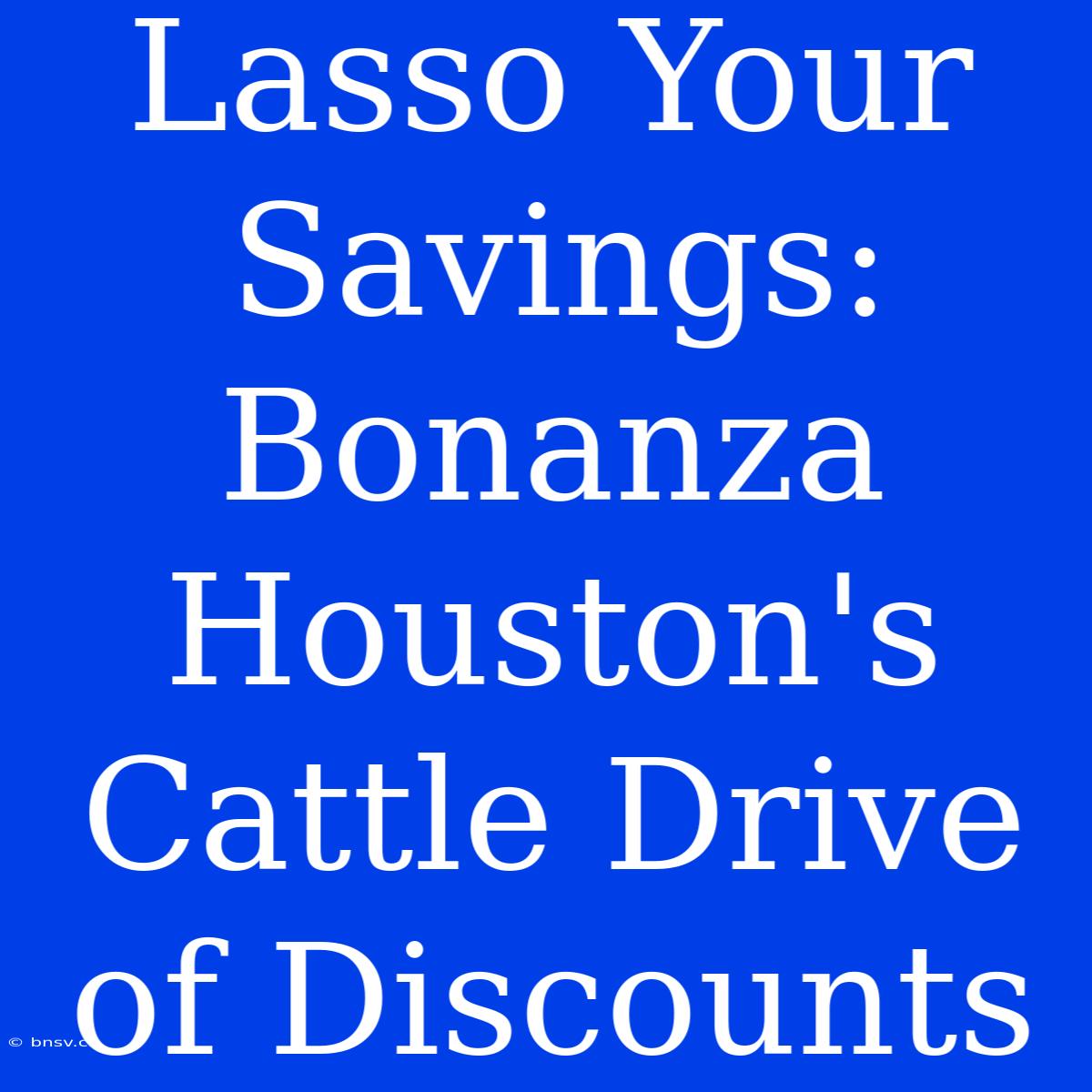 Lasso Your Savings: Bonanza Houston's Cattle Drive Of Discounts