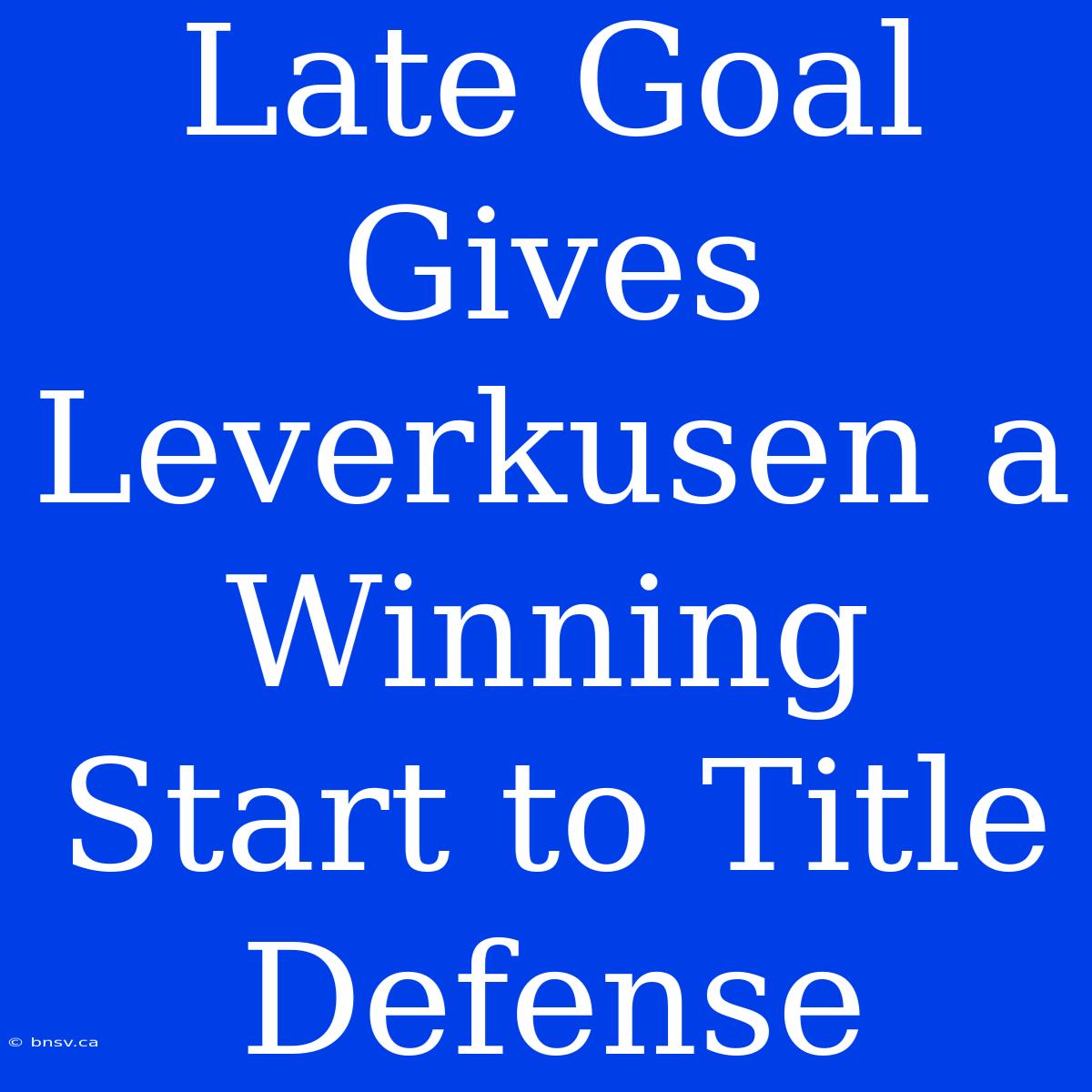 Late Goal Gives Leverkusen A Winning Start To Title Defense