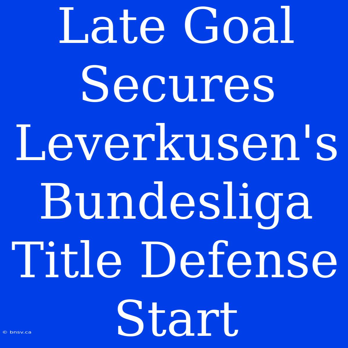 Late Goal Secures Leverkusen's Bundesliga Title Defense Start