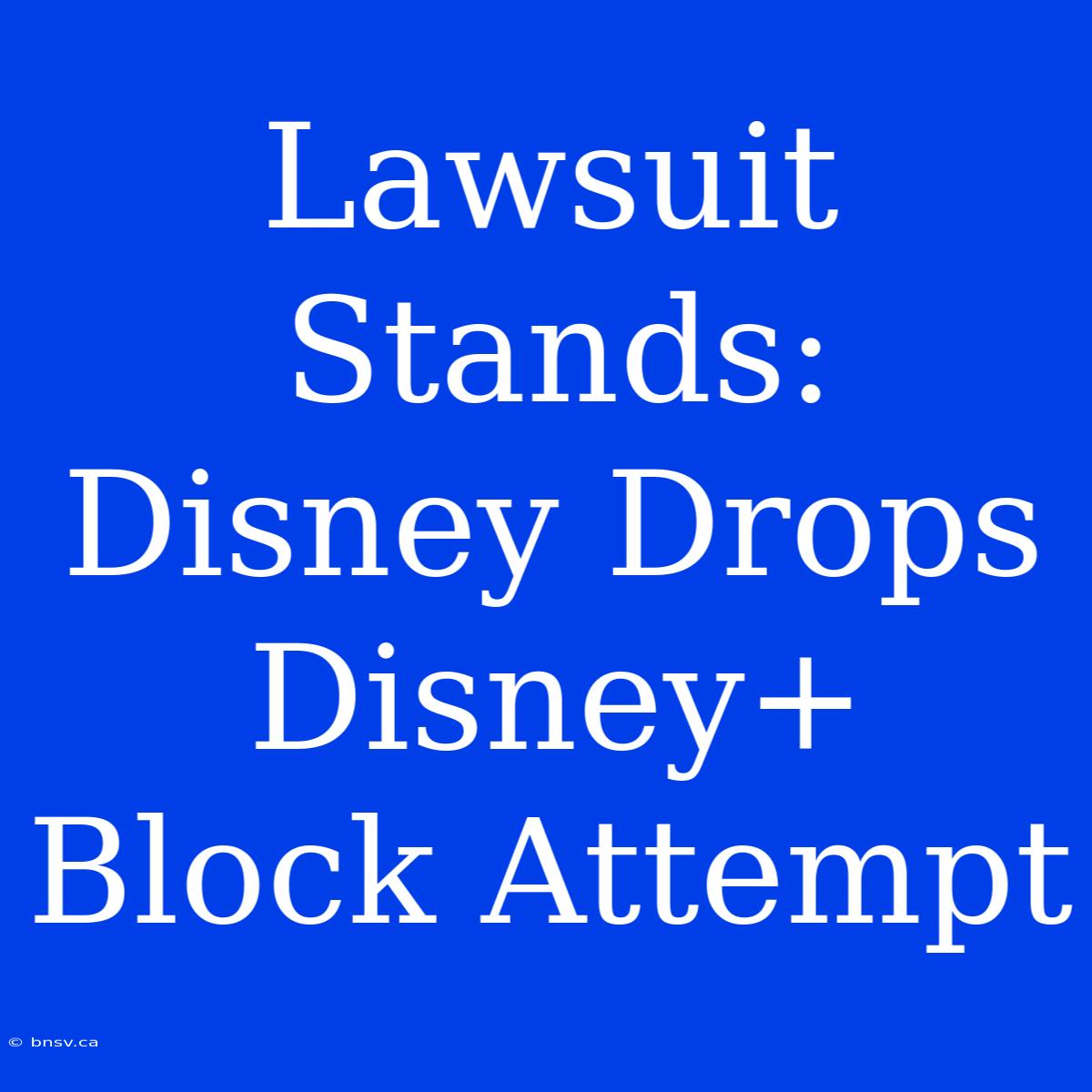 Lawsuit Stands: Disney Drops Disney+ Block Attempt