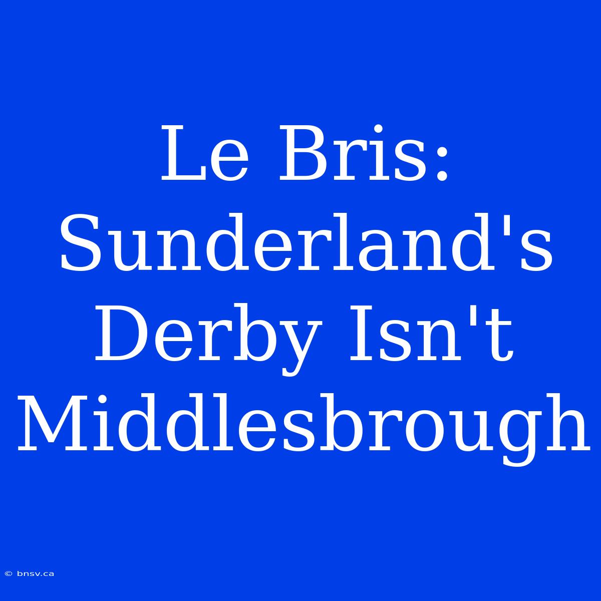 Le Bris: Sunderland's Derby Isn't Middlesbrough