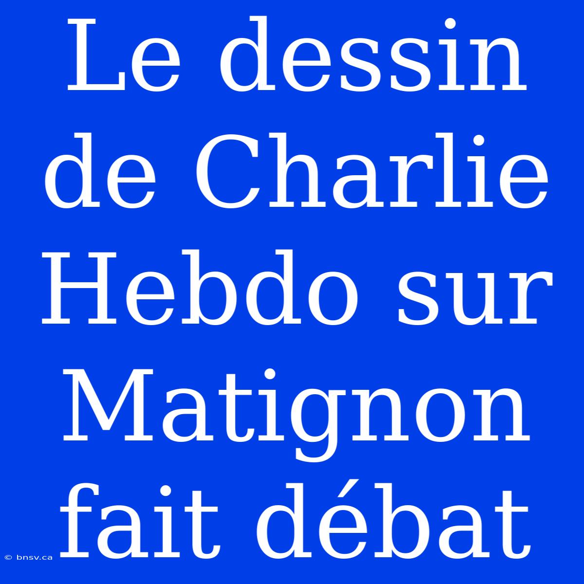 Le Dessin De Charlie Hebdo Sur Matignon Fait Débat