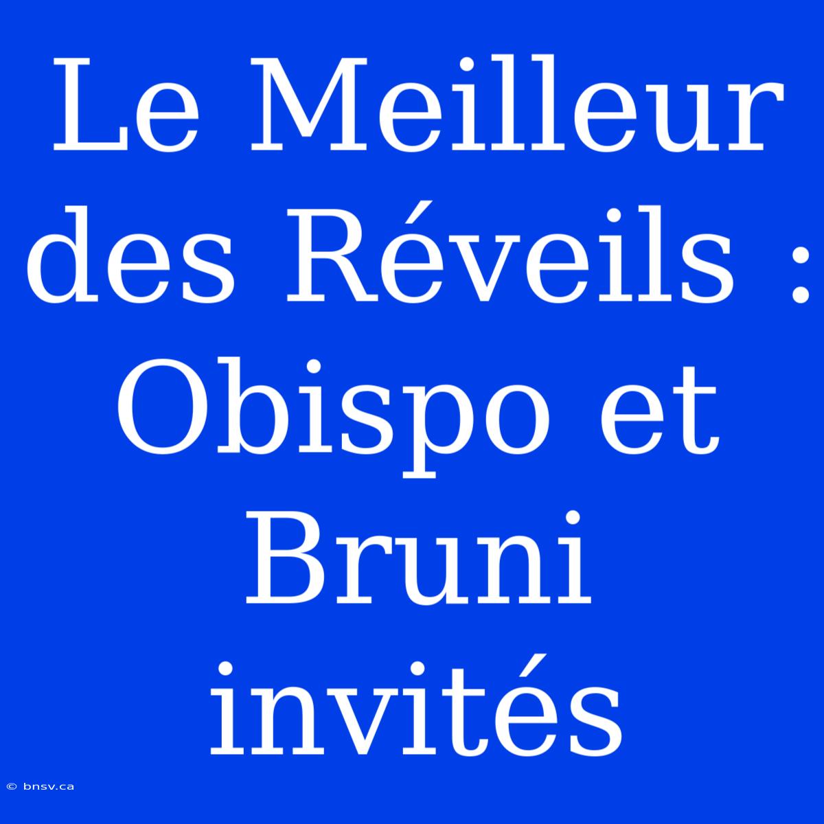 Le Meilleur Des Réveils : Obispo Et Bruni Invités