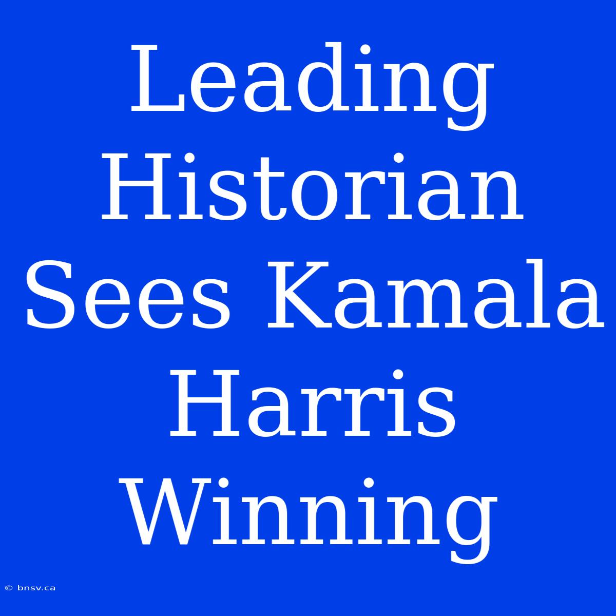 Leading Historian Sees Kamala Harris Winning