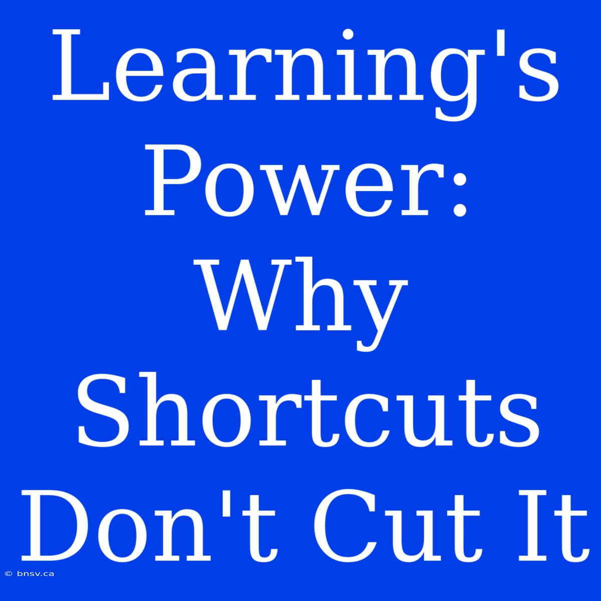 Learning's Power: Why Shortcuts Don't Cut It