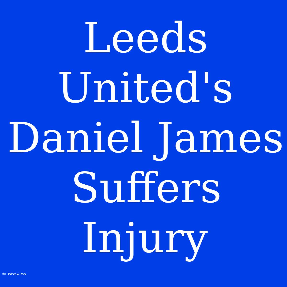 Leeds United's Daniel James Suffers Injury