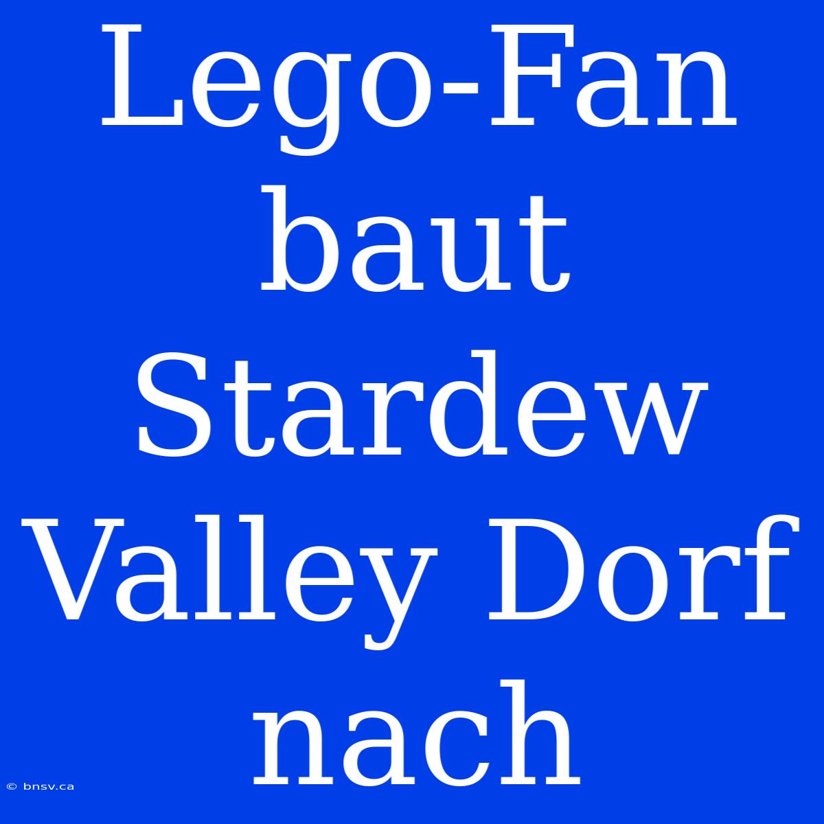 Lego-Fan Baut Stardew Valley Dorf Nach