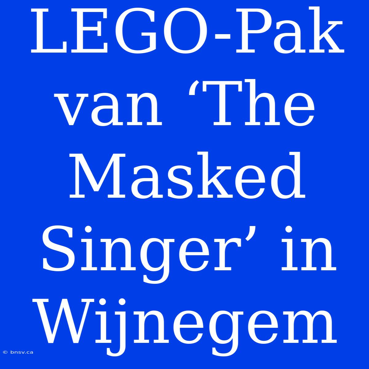 LEGO-Pak Van ‘The Masked Singer’ In Wijnegem