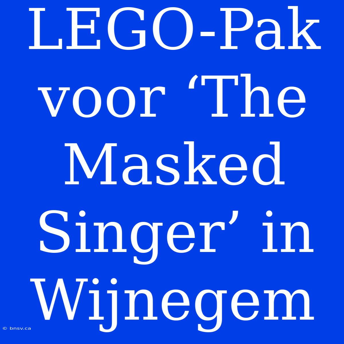 LEGO-Pak Voor ‘The Masked Singer’ In Wijnegem