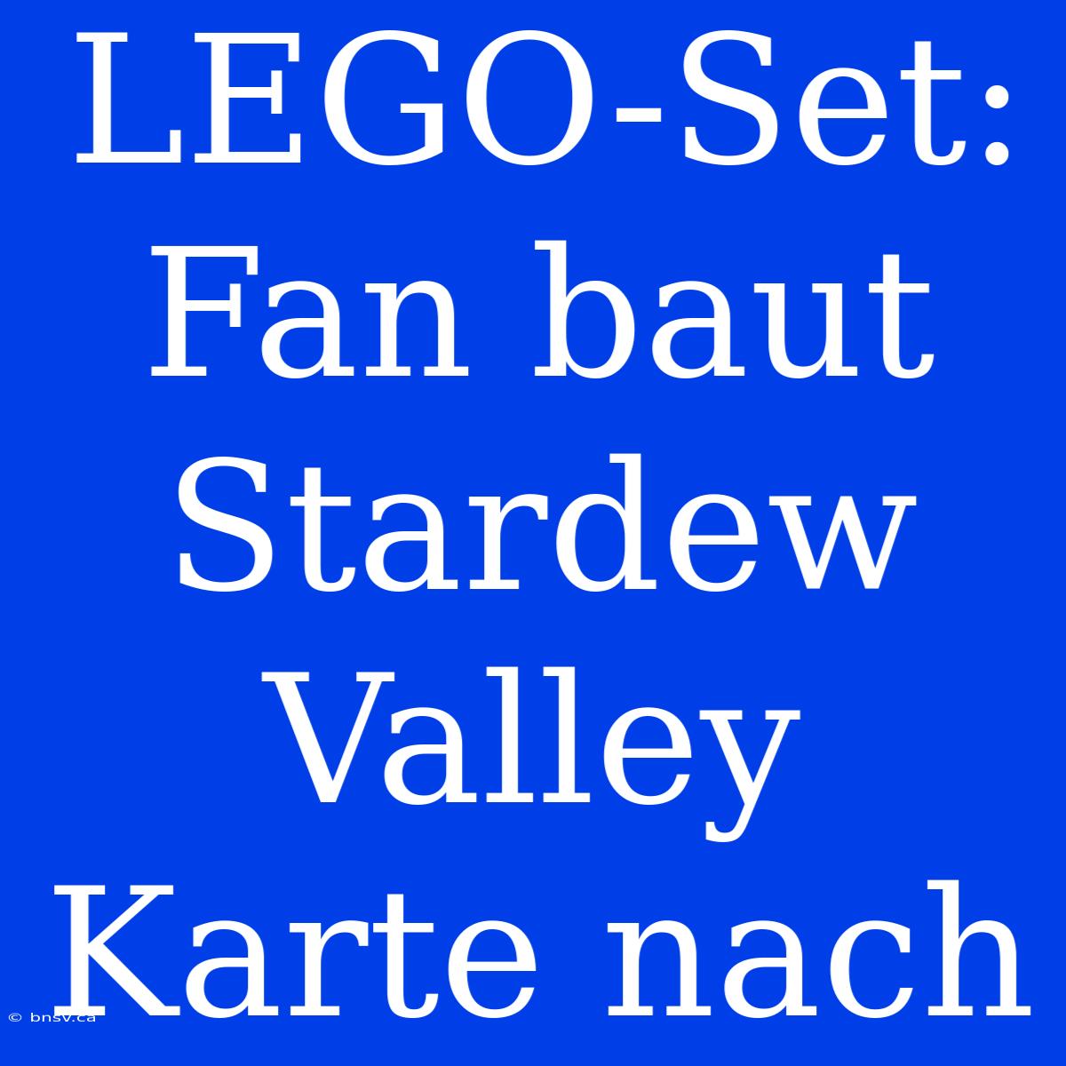 LEGO-Set: Fan Baut Stardew Valley Karte Nach