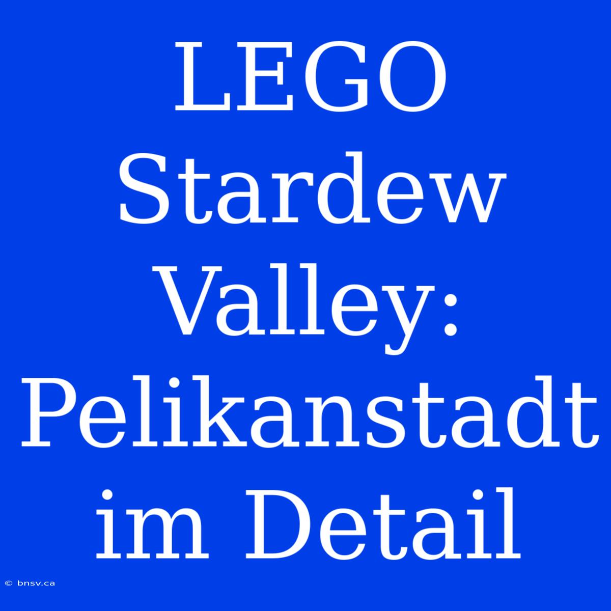 LEGO Stardew Valley: Pelikanstadt Im Detail