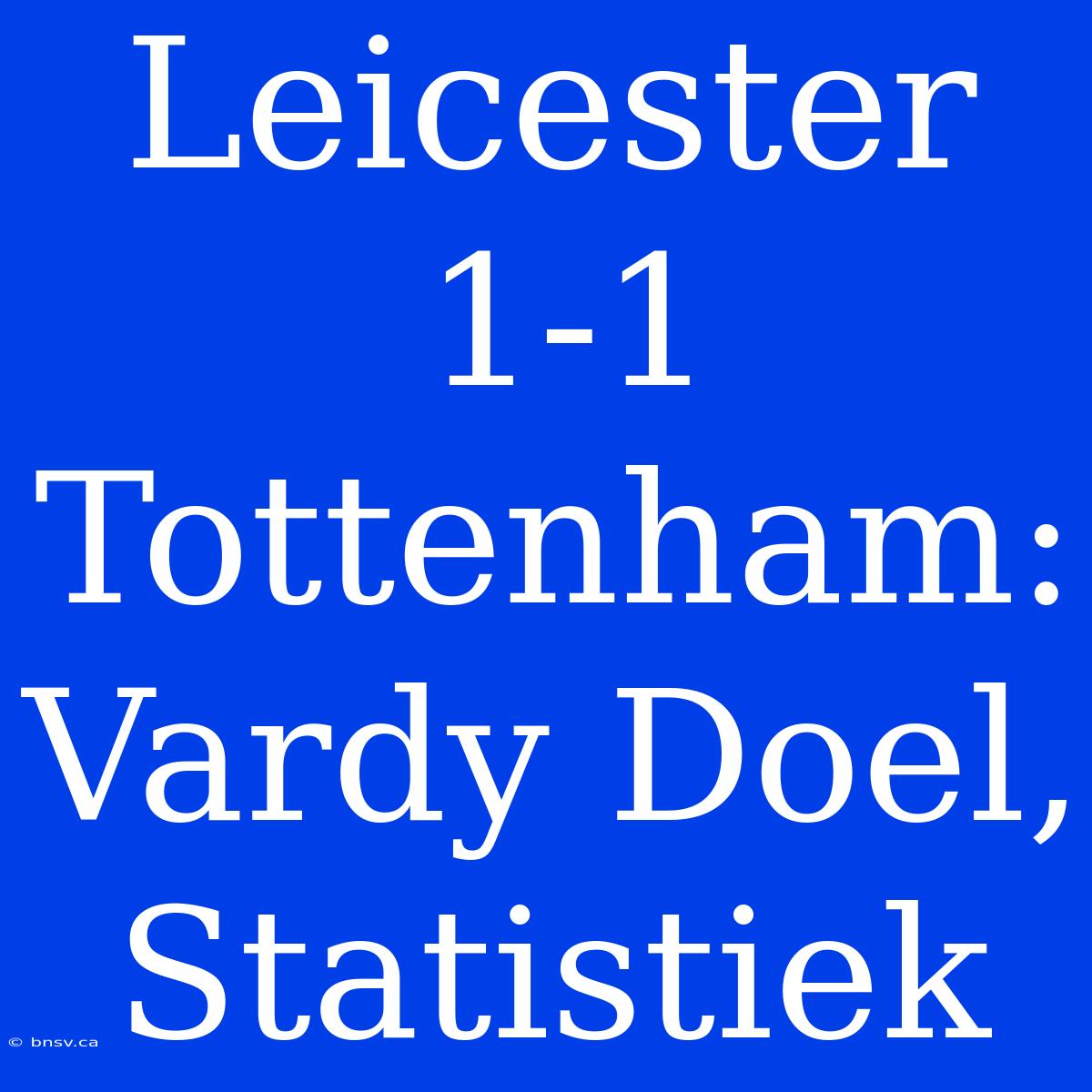 Leicester 1-1 Tottenham: Vardy Doel, Statistiek