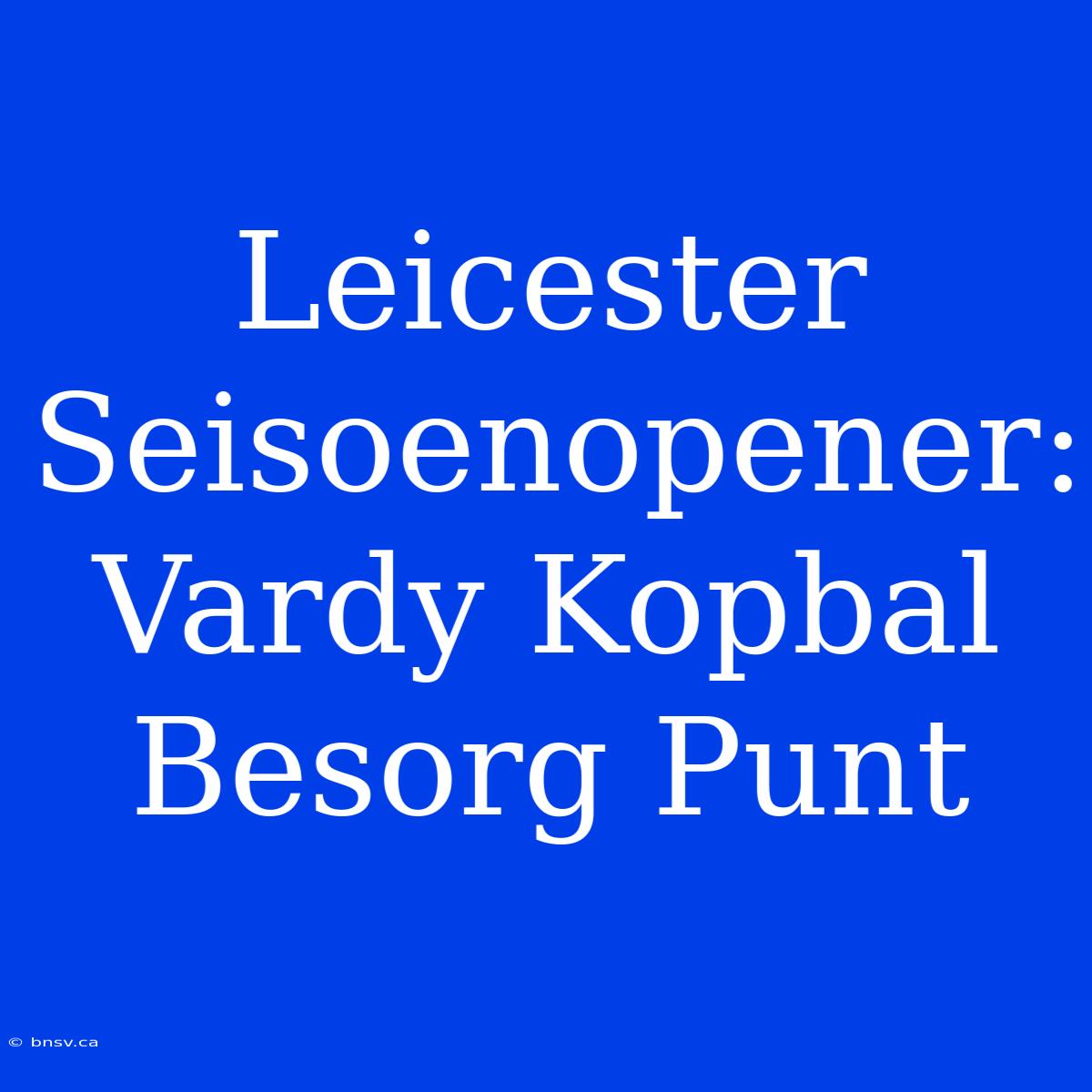 Leicester Seisoenopener: Vardy Kopbal Besorg Punt