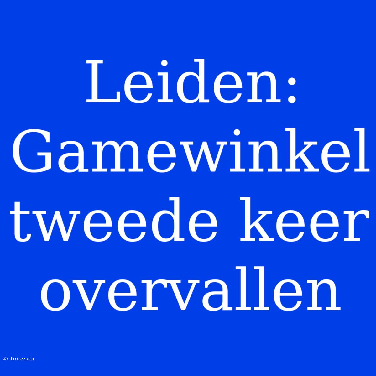 Leiden: Gamewinkel Tweede Keer Overvallen