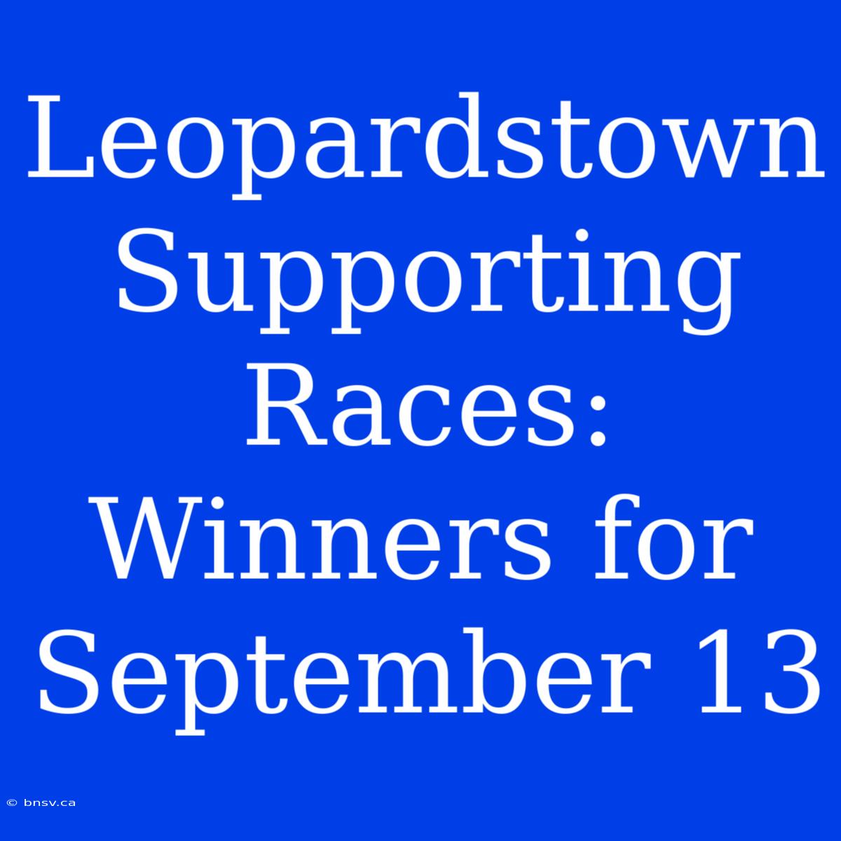 Leopardstown Supporting Races: Winners For September 13