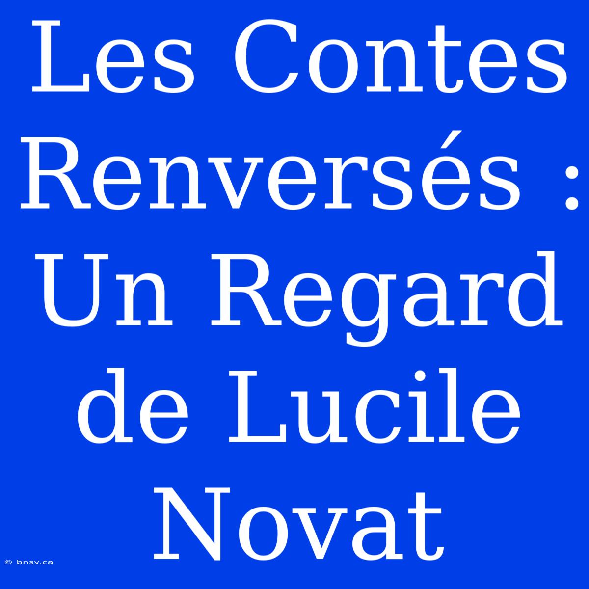 Les Contes Renversés : Un Regard De Lucile Novat