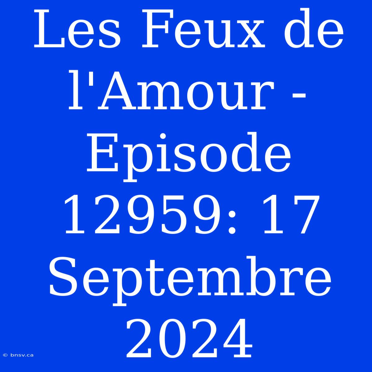 Les Feux De L'Amour - Episode 12959: 17 Septembre 2024