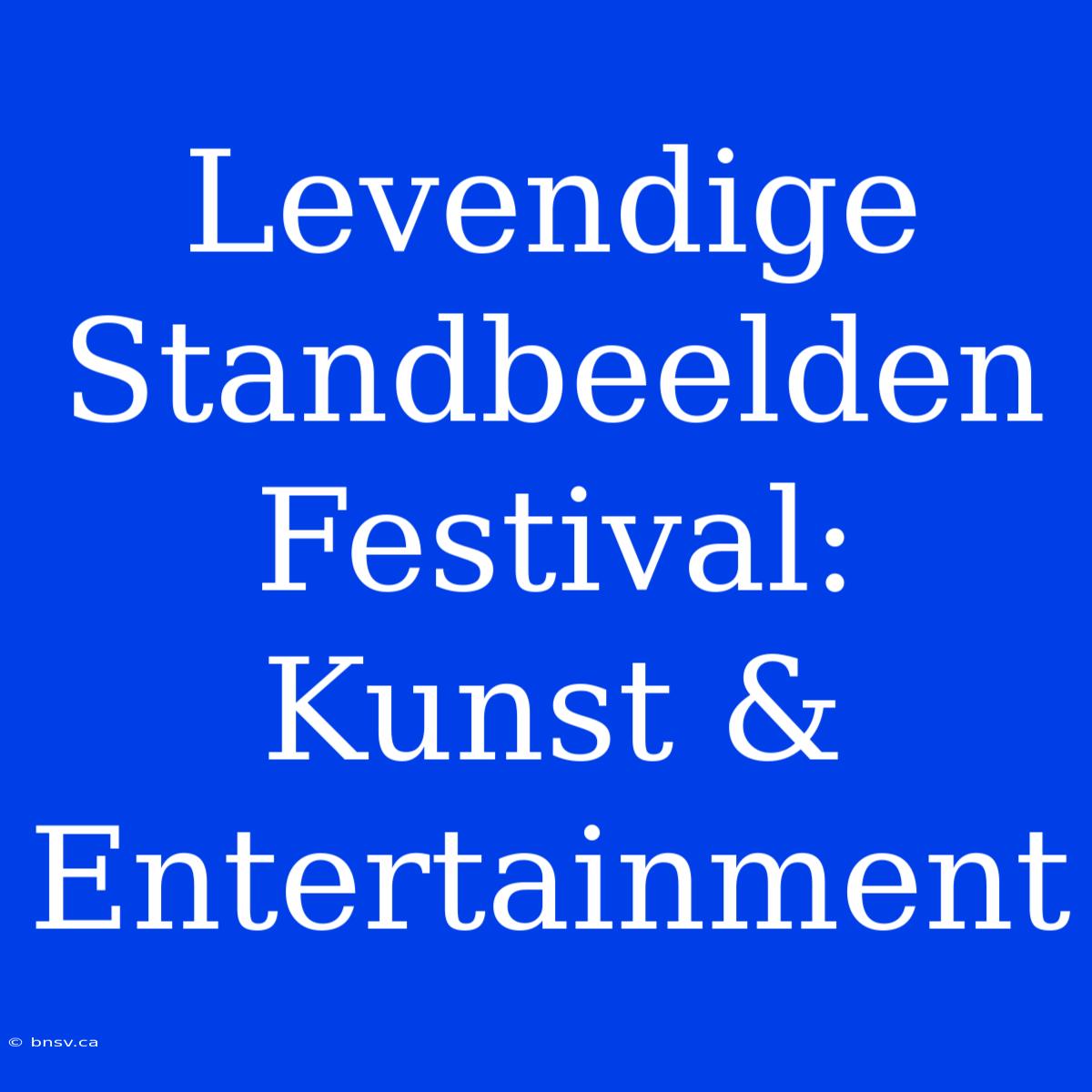 Levendige Standbeelden Festival: Kunst & Entertainment