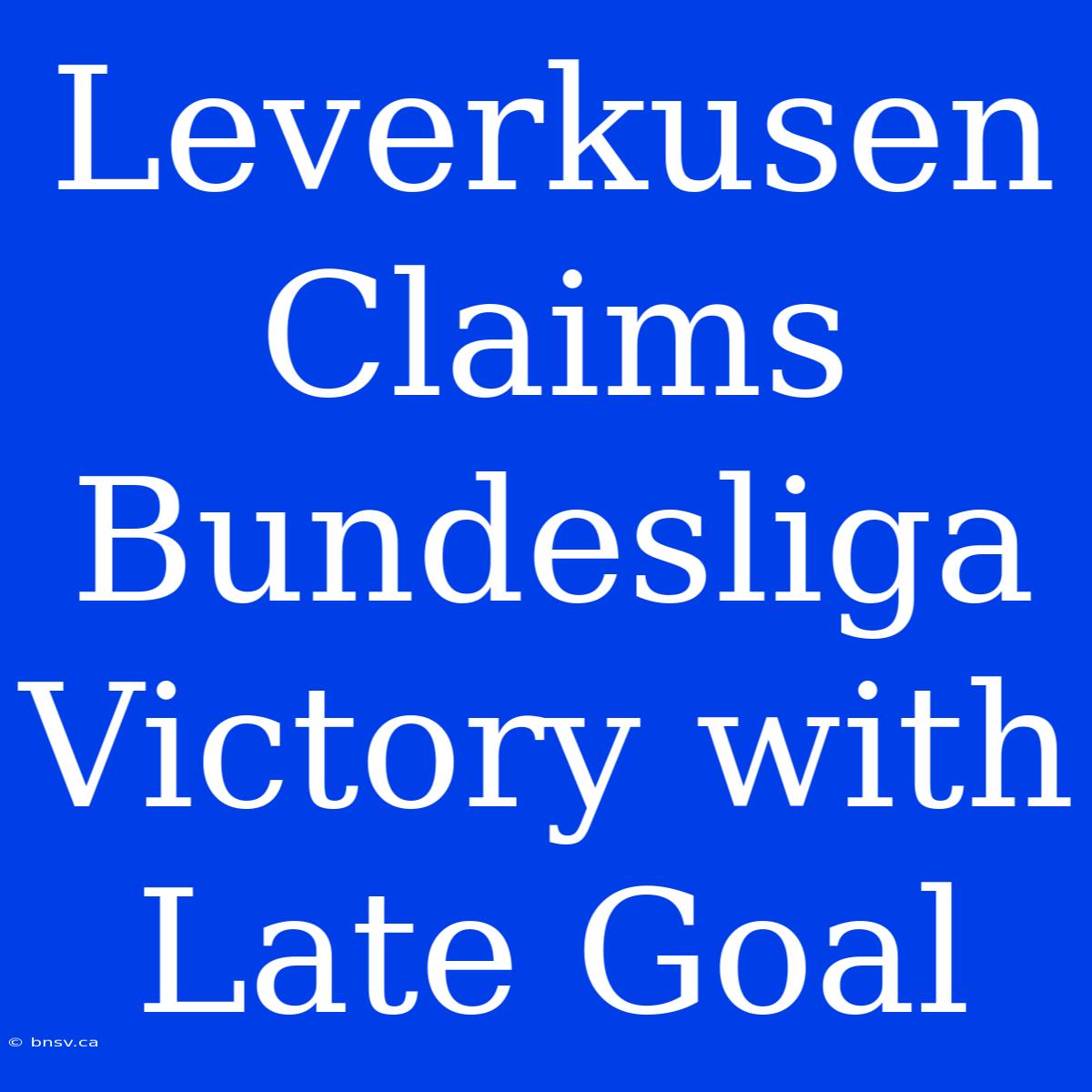 Leverkusen Claims Bundesliga Victory With Late Goal