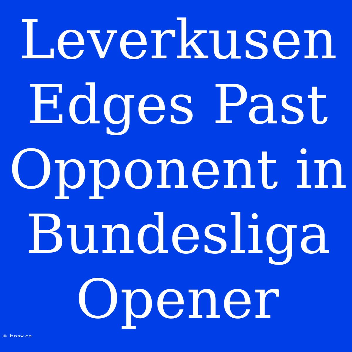 Leverkusen Edges Past Opponent In Bundesliga Opener