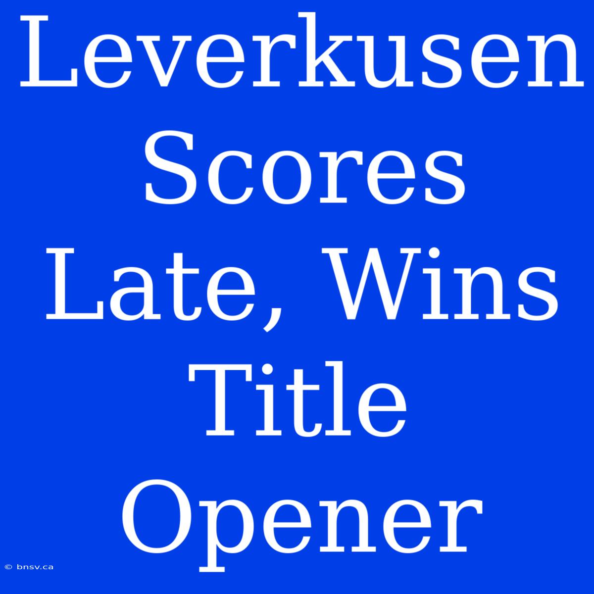 Leverkusen Scores Late, Wins Title Opener