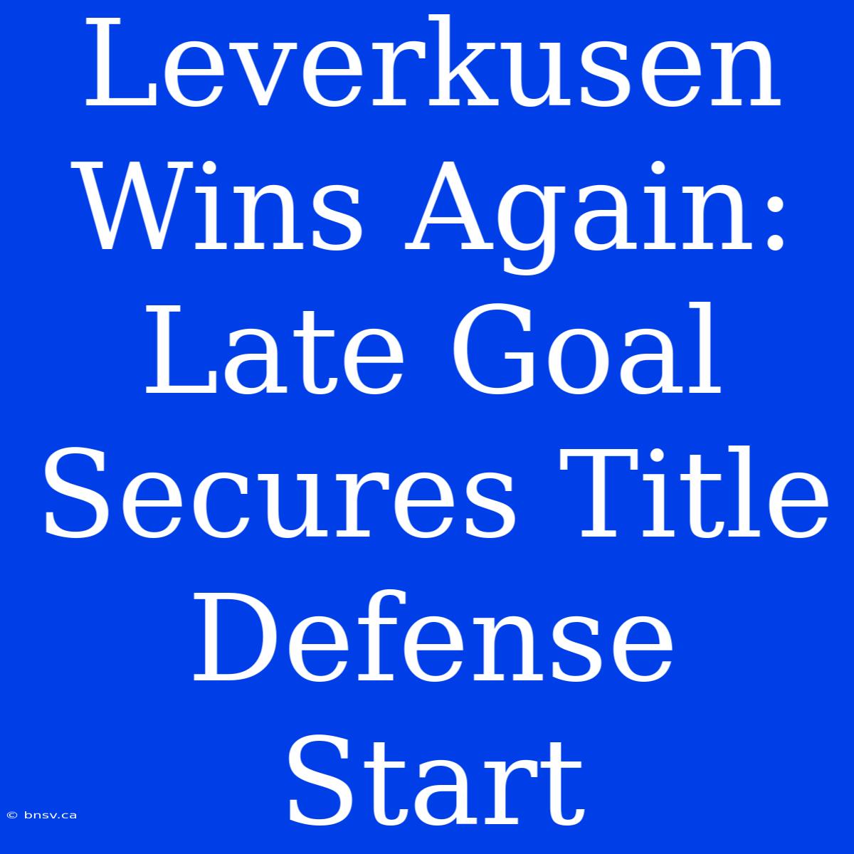 Leverkusen Wins Again: Late Goal Secures Title Defense Start