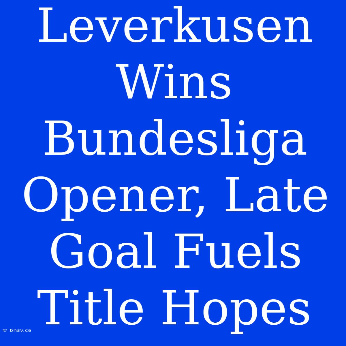 Leverkusen Wins Bundesliga Opener, Late Goal Fuels Title Hopes