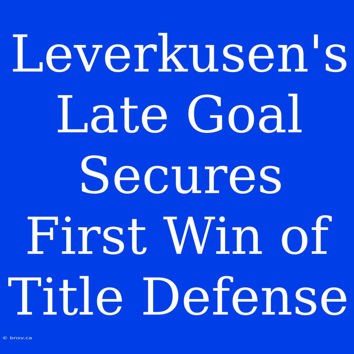 Leverkusen's Late Goal Secures First Win Of Title Defense