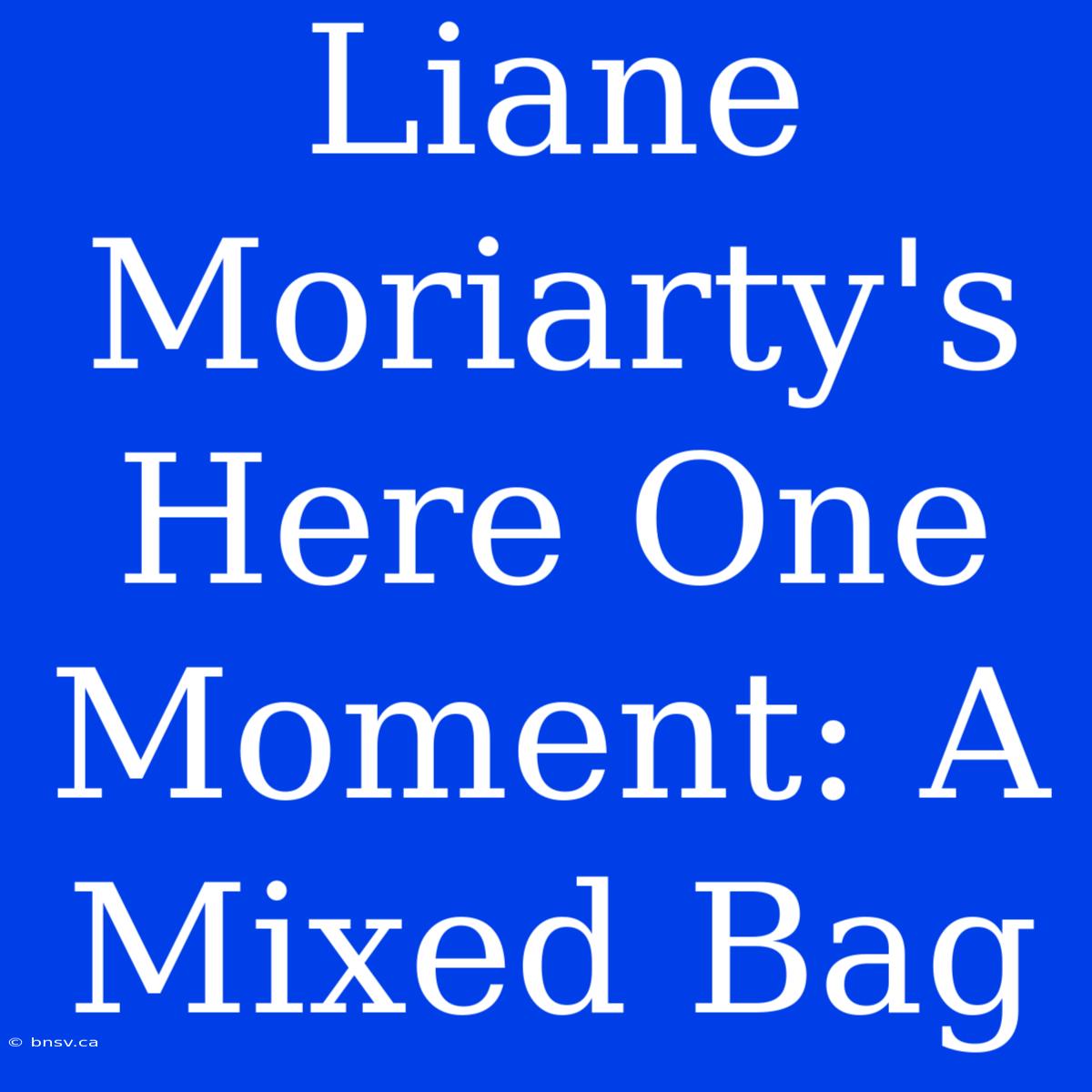 Liane Moriarty's Here One Moment: A Mixed Bag