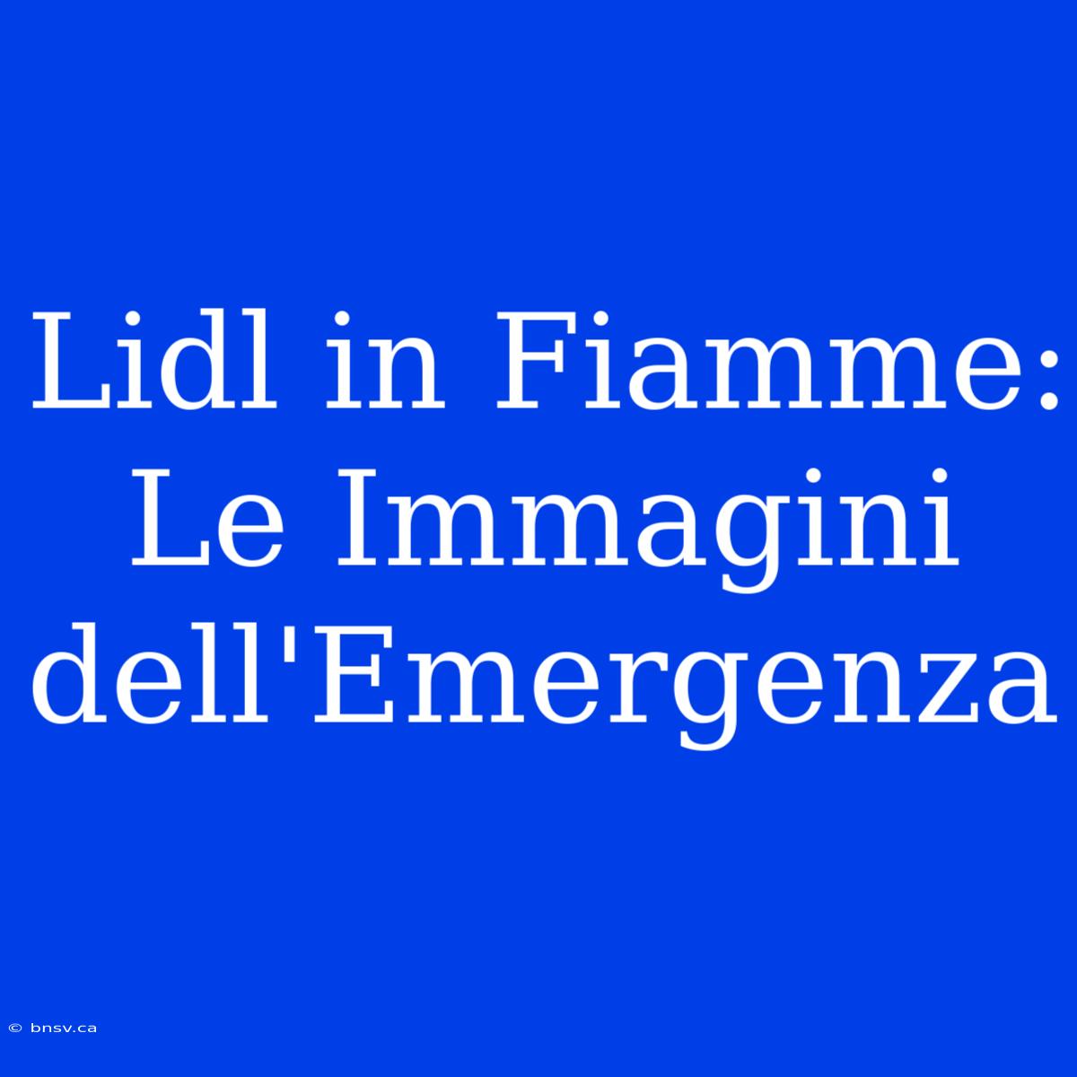 Lidl In Fiamme: Le Immagini Dell'Emergenza