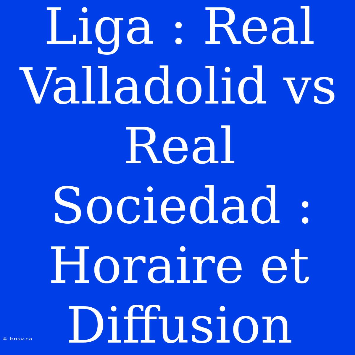 Liga : Real Valladolid Vs Real Sociedad : Horaire Et Diffusion