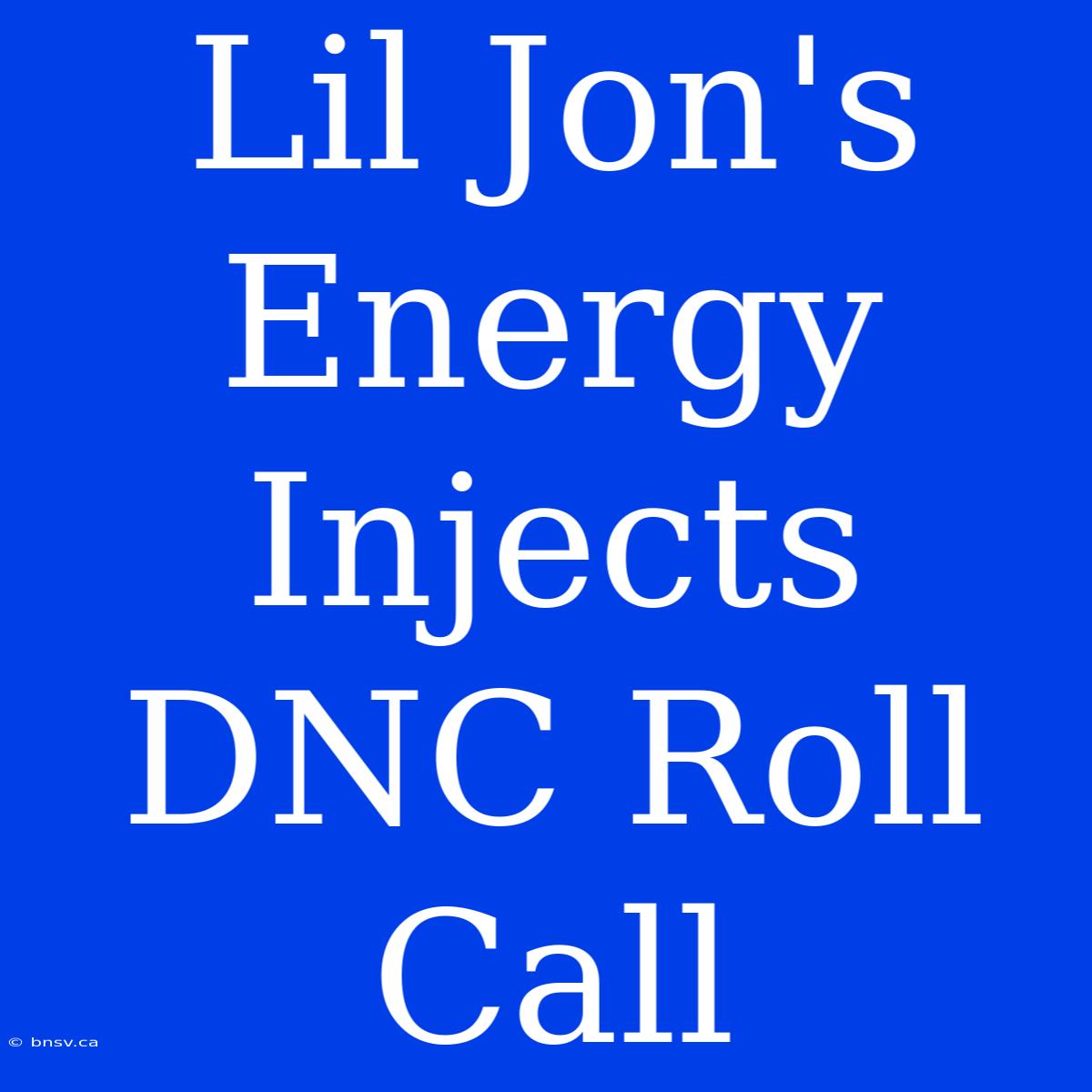 Lil Jon's Energy Injects DNC Roll Call