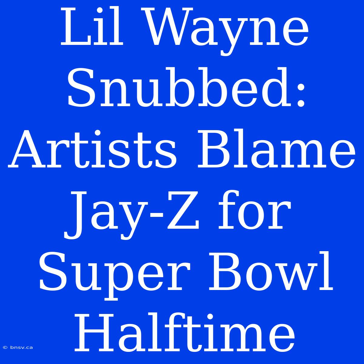 Lil Wayne Snubbed: Artists Blame Jay-Z For Super Bowl Halftime