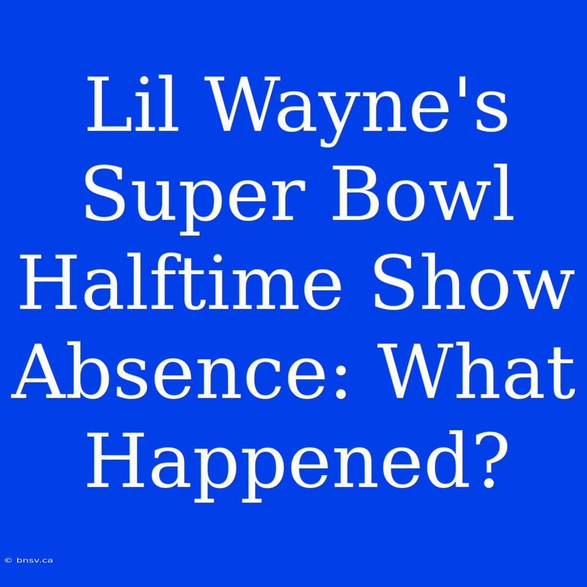 Lil Wayne's Super Bowl Halftime Show Absence: What Happened?