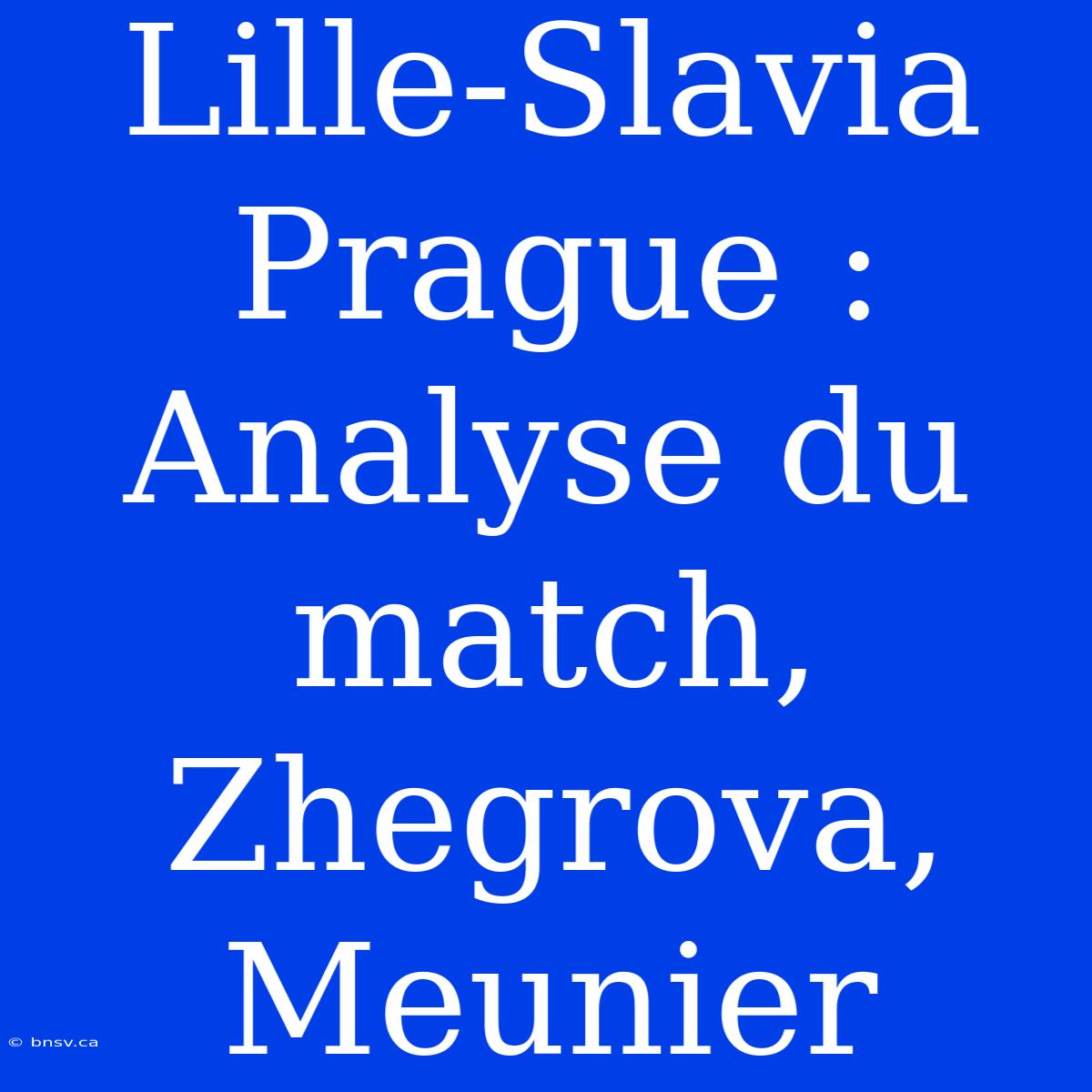 Lille-Slavia Prague : Analyse Du Match, Zhegrova, Meunier