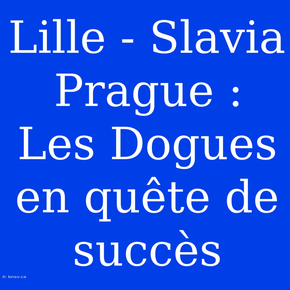 Lille - Slavia Prague : Les Dogues En Quête De Succès