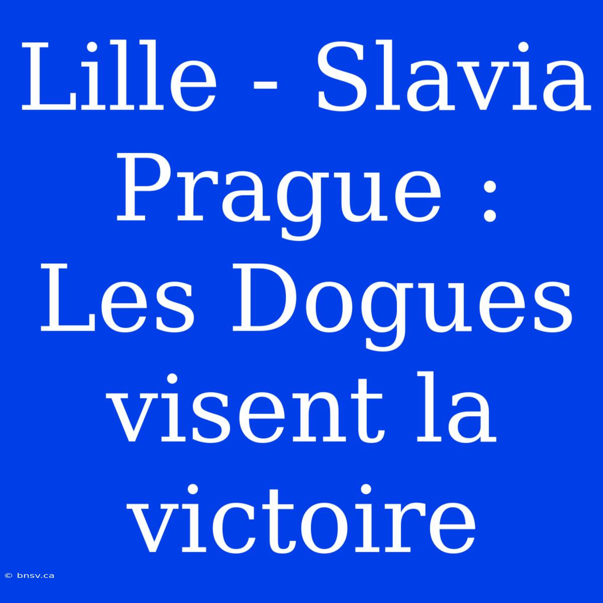 Lille - Slavia Prague : Les Dogues Visent La Victoire